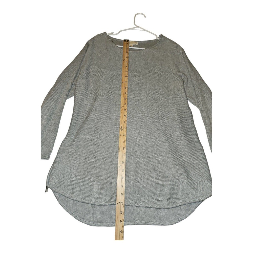 Michael Michael Kors Sweater Large Women's Thin Boatneck Tight Knit Gray - Picture 4 of 7